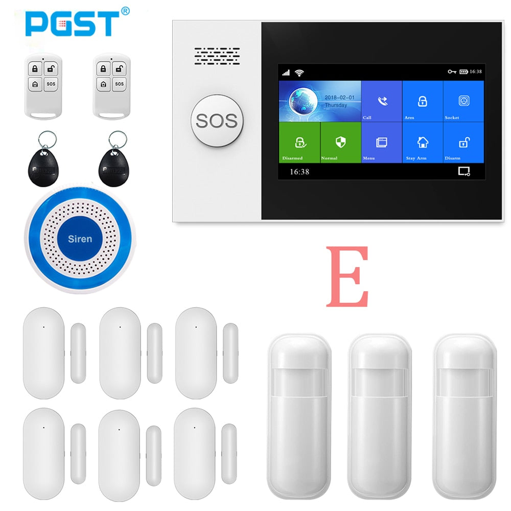 PGST Wireless Home WIFI GSM Security Alarm System Burglar Home Security With PIR Motion Sensor Detector Burglar Alarm System