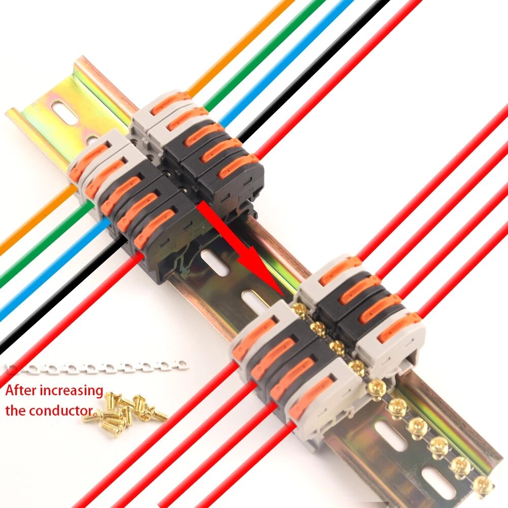 Din Rail Wire Connector Terminal Block Quick Wiring Compact Splicing 211 Quick Cable Connector Terminal Block