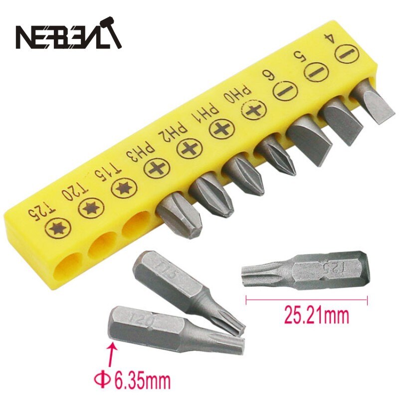 Dual Head L-shaped Mini Socket Wrench 105 degrees 1/4" Extension Hex Drill Bit Key Utility Tool And Screwdriver Bit Drill Set