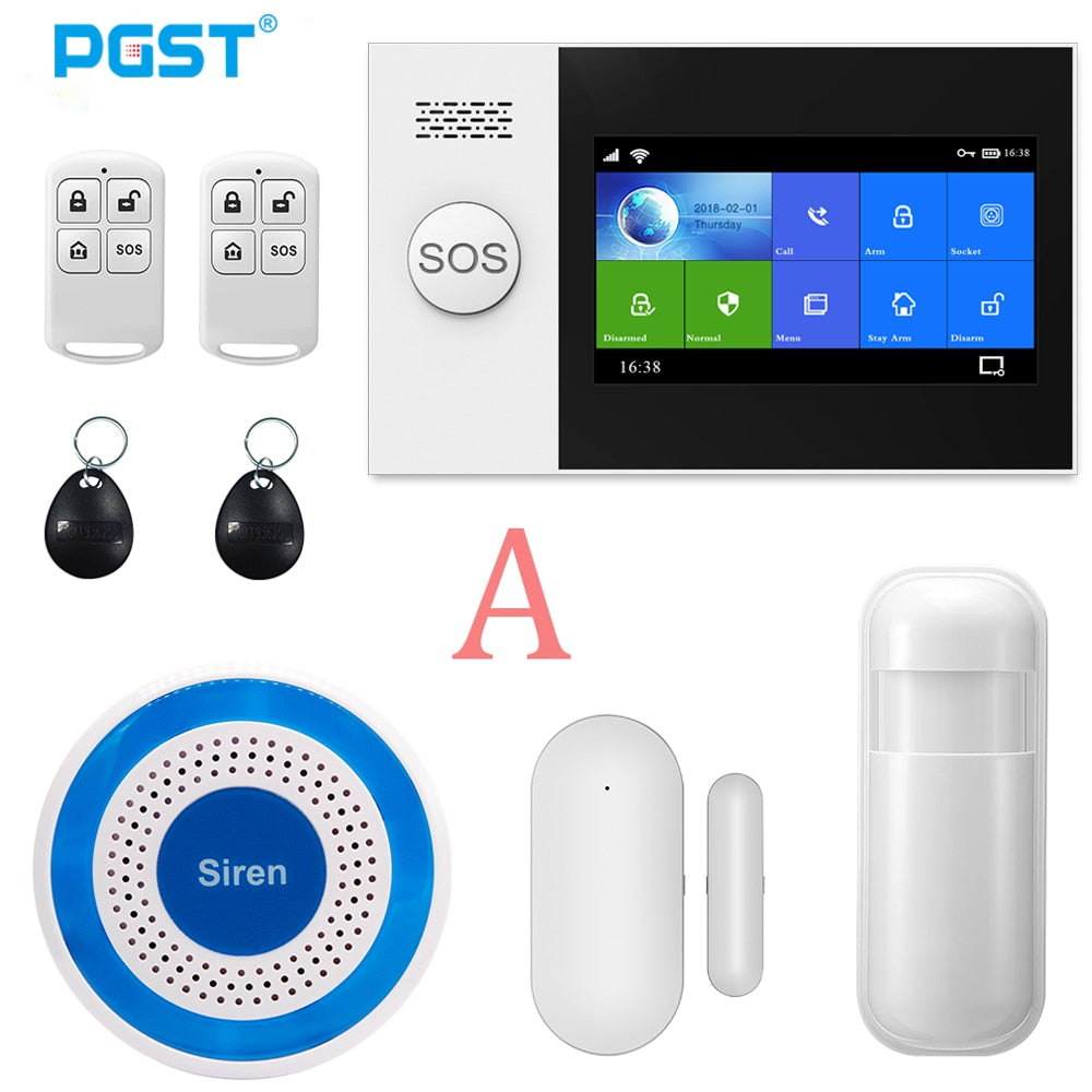 PGST Wireless Home WIFI GSM Security Alarm System Burglar Home Security With PIR Motion Sensor Detector Burglar Alarm System