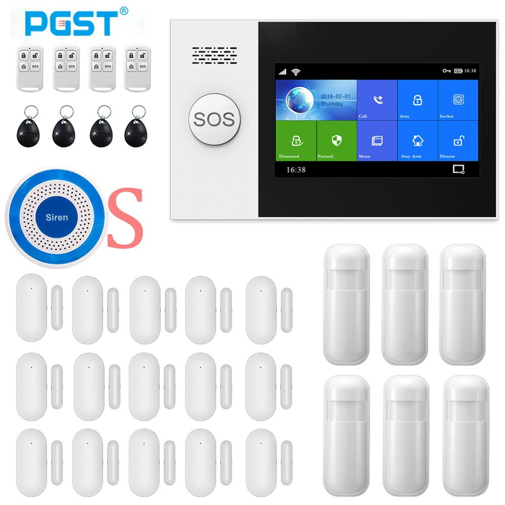 PGST Wireless Home WIFI GSM Security Alarm System Burglar Home Security With PIR Motion Sensor Detector Burglar Alarm System