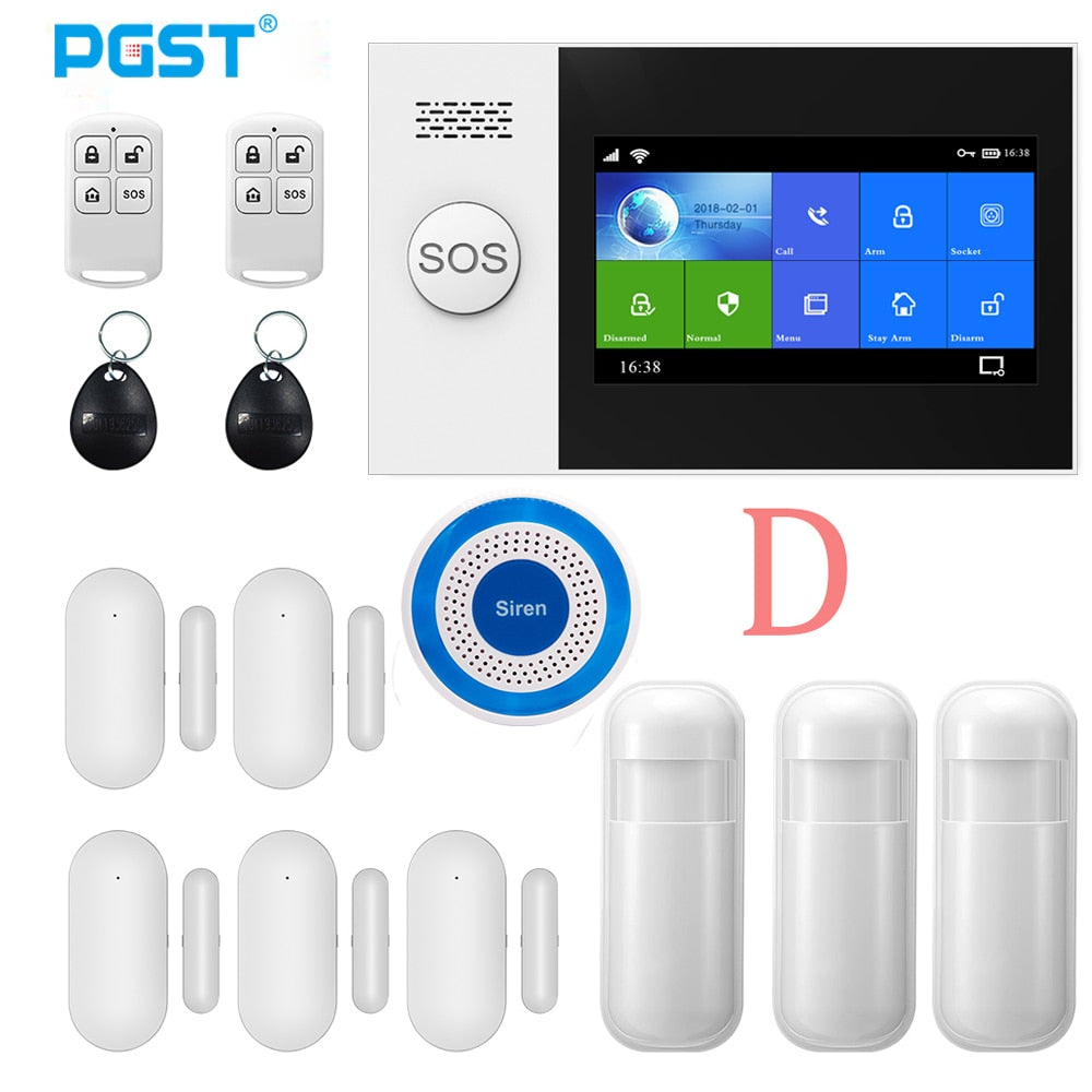 PGST Wireless Home WIFI GSM Security Alarm System Burglar Home Security With PIR Motion Sensor Detector Burglar Alarm System