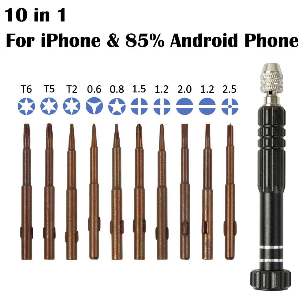 Precision Disassemble Magnetic Torx Cross Pentalobe Head Screwdriver Bit Repair Kit For iPhone Android Mobile Phone Open Tool