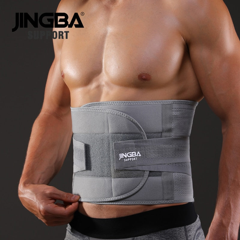 JINGBA SUPPORT Men Waist Trainer Support Sauna Suit Modeling Body Shaper Belt Weight Loss Cincher Slim Faja Gym Workout Corset