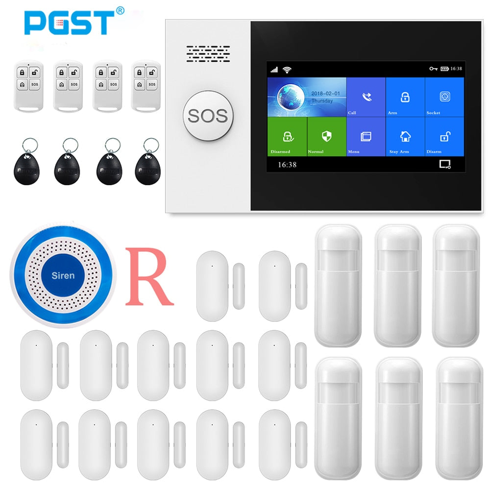 PGST Wireless Home WIFI GSM Security Alarm System Burglar Home Security With PIR Motion Sensor Detector Burglar Alarm System