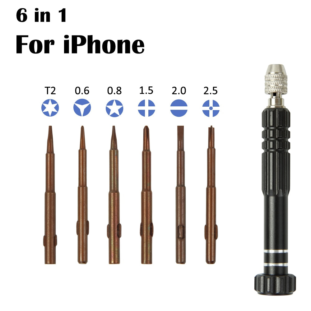 Precision Disassemble Magnetic Torx Cross Pentalobe Head Screwdriver Bit Repair Kit For iPhone Android Mobile Phone Open Tool