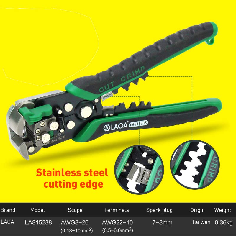 LAOA Automatic Wire Stripper Tools Wire Cutter Pliers  For Electrician Crimpping Made in Taiwan,China