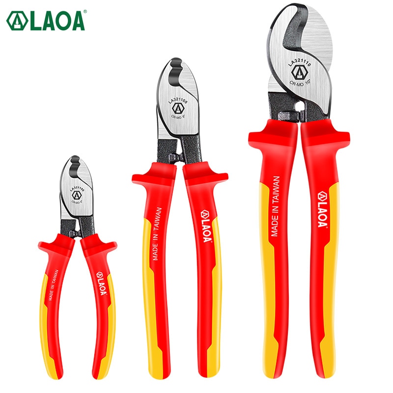 LAOA VDE Insulated Cable Cutter Wire Stripper Electrician Shears Pliers Scissors 1000V German Certification Cr-Mo Cutting Tools