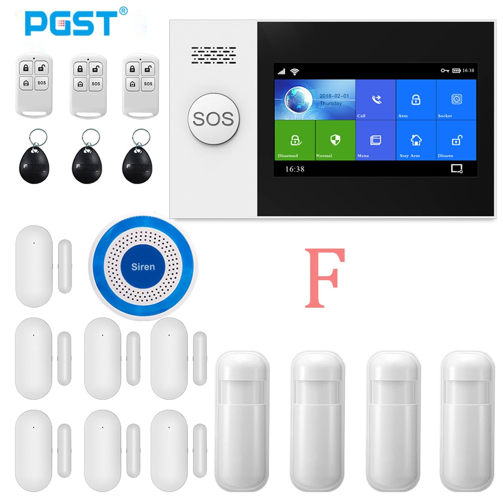 PGST Wireless Home WIFI GSM Security Alarm System Burglar Home Security With PIR Motion Sensor Detector Burglar Alarm System