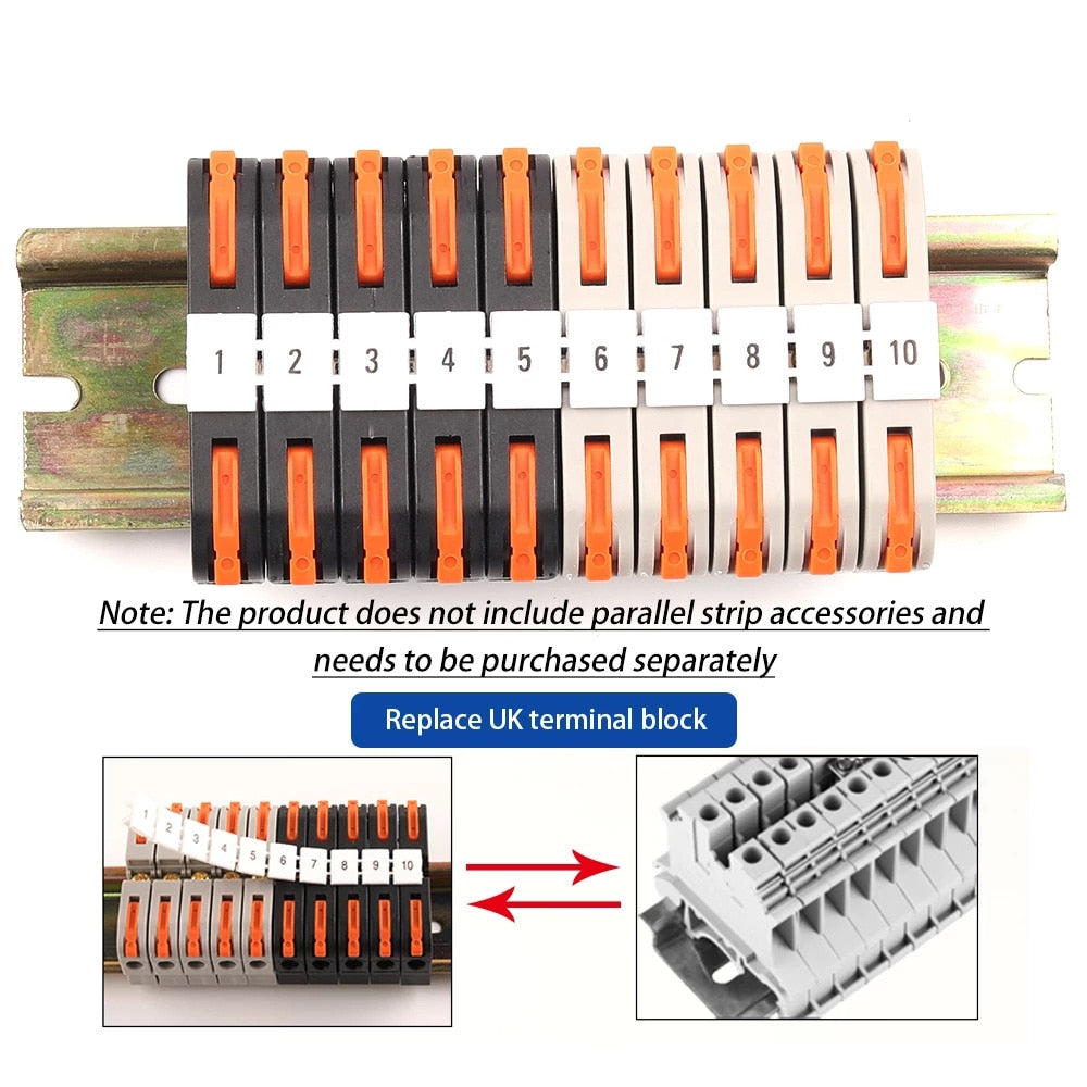 Din Rail Wire Connector Terminal Block Quick Wiring Compact Splicing 211 Quick Cable Connector Terminal Block