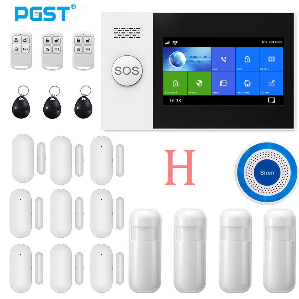 PGST Wireless Home WIFI GSM Security Alarm System Burglar Home Security With PIR Motion Sensor Detector Burglar Alarm System