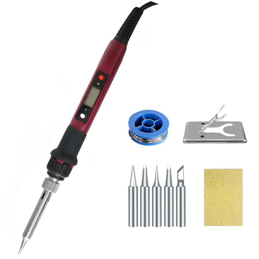 80W Digital Electric Soldering Iron 220V 110V Temperature  Adjustable LCD display Solder welding iron tool kit  Tips 60W/80W